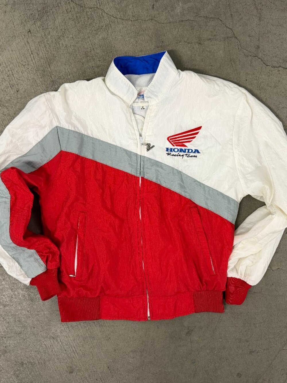 Vintage 80s/90s Honda Racing Team Tricolor Windbreaker Jacket - Picture 1 of 3